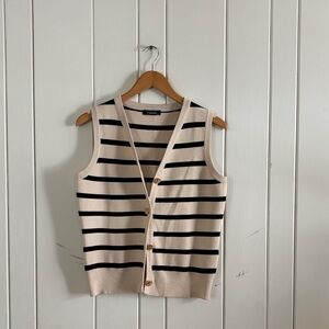 Chic Striped Knit Vest